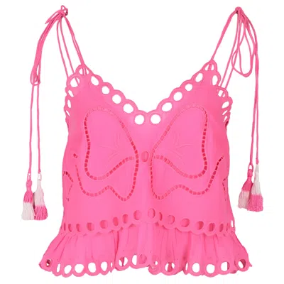 Loveshackfancy Biltmore Top Strawberry Taffy In Pink