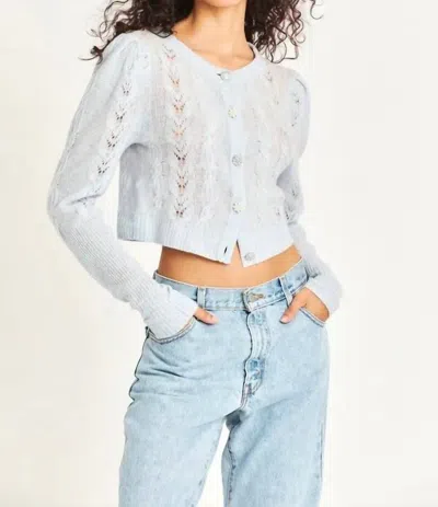 Loveshackfancy Birch Cardigan In Blueblue In Multi