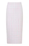 Loveshackfancy Biselle Linen Pencil Skirt In Light Pink