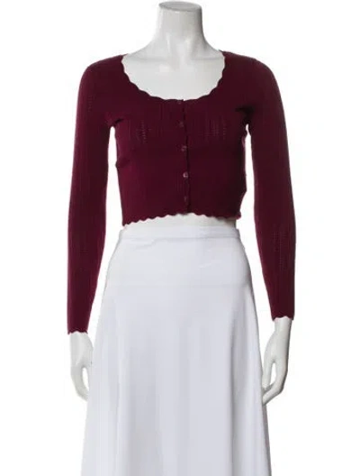 Pre-owned Loveshackfancy Bolero In Burgundy