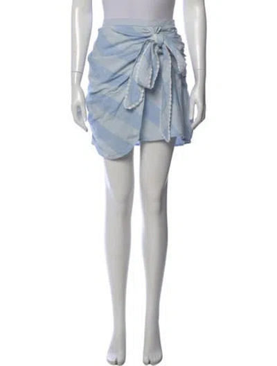 Pre-owned Loveshackfancy Bow Accents Knee-length Skirt W/ Tags In Blue