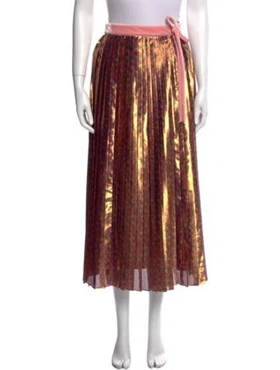 Pre-owned Loveshackfancy Bow Accents Midi Length Skirt W/ Tags