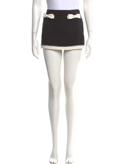 Pre-owned Loveshackfancy Bow Accents Mini Skirt In Black