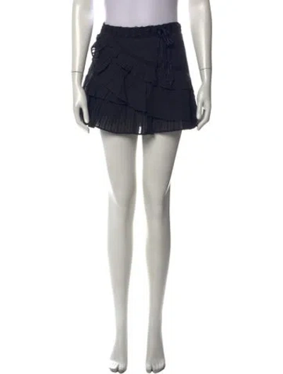 Pre-owned Loveshackfancy Bow Accents Mini Skirt W/ Tags In Black