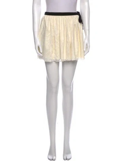 Pre-owned Loveshackfancy Bow Accents Mini Skirt W/ Tags In Neutral