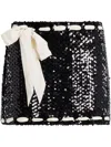 Loveshackfancy Lovina Sequined Mini Skirt In Black