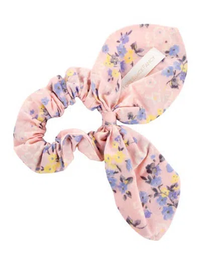 Pre-owned Loveshackfancy Bow Scrunchie In Pink