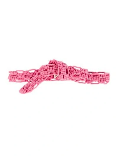 Pre-owned Loveshackfancy Braided Accents Belt In Pink