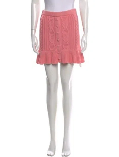 Pre-owned Loveshackfancy Braided Accents Mini Skirt In Pink