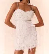 Loveshackfancy Brianne Feather Mini Dress In Cream