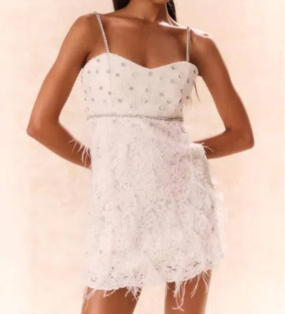 Loveshackfancy Brianne Feather Mini Dress In Cream