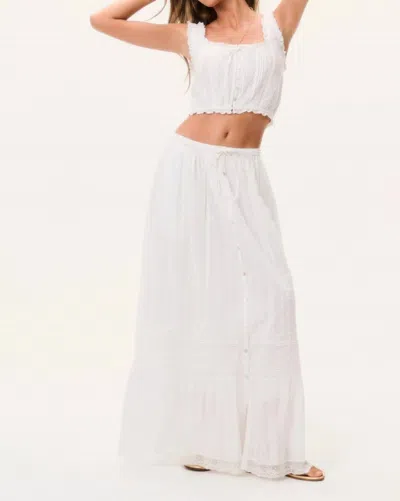 Loveshackfancy Brina Cotton Maxi Skirt In Optic White