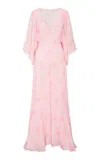 Loveshackfancy Brinley Plunging Maxi Dress In Pink