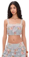 Loveshackfancy Broca Top Rustic Sky In Blue