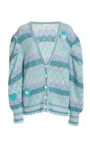 Loveshackfancy Brody Oversized Cardigan Mint Julep In Green