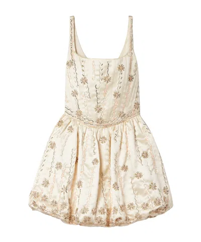 Loveshackfancy Brookhaven Embellished Mini Dress In White