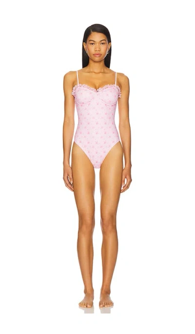 Loveshackfancy Brooksie Swimsuit In Ibiza Sunset