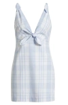 Loveshackfancy Brynnie Plaid Minidress In Blue