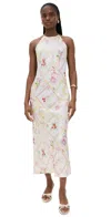 Loveshackfancy Brynthe Floral Halterneck Maxi Dress In White