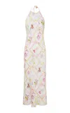 Loveshackfancy Brynthe Silk-blend Backless Dress In Multi