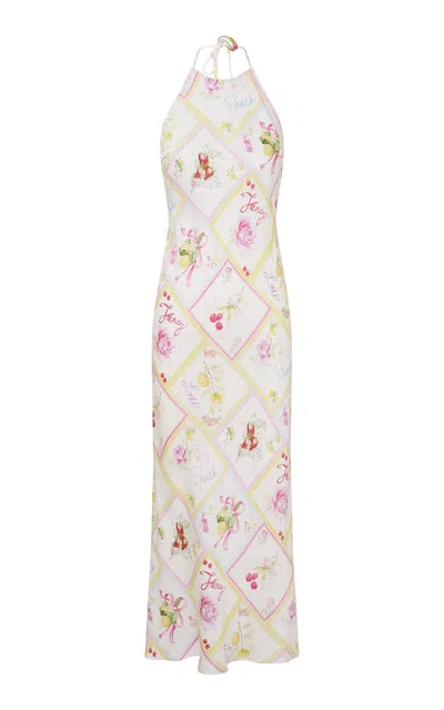 Loveshackfancy Brynthe Silk-blend Backless Dress In Multi