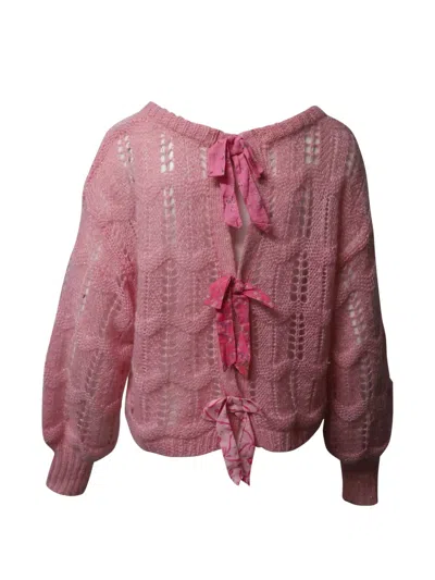 Pre-owned Loveshackfancy Cable-knit Sweater In Pink