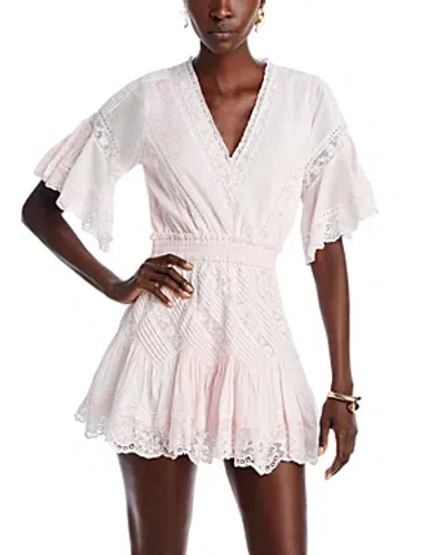 Loveshackfancy Calamina Lace Trim Pintuck Dress In Lilac Hand Dye