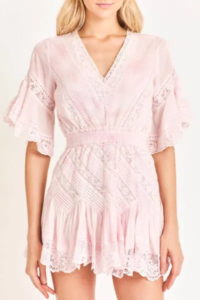 Loveshackfancy Calamina Mini Dress In Lilac Hand Dye In Pink