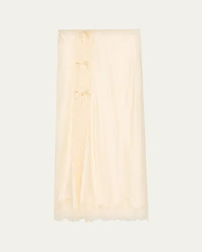 Loveshackfancy Calder Silk-blend Maxi Slip Skirt In White