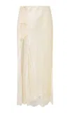 Loveshackfancy Calder Silk-blend Midi Skirt In Ivory