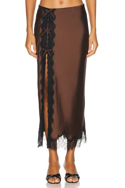 Loveshackfancy Calder Skirt In Brown