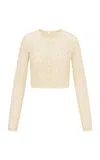 Loveshackfancy Calico Embellished Knit Wool-blend Cardigan In Ivory