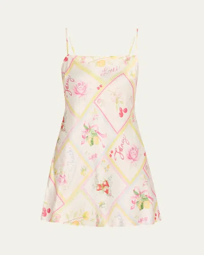 LOVESHACKFANCY CALIMA MINI SLIP DRESS