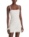 Loveshackfancy Camara Heart Lace Mini Dress In Optic White