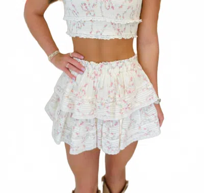 Loveshackfancy Cambron Cotton Floral Top In Magnolia In Multi