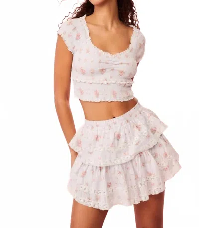 Loveshackfancy Cambron Top In Skylight Blue In Pink