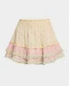 Loveshackfancy Camellia Mini Skirt In Taffy Twist