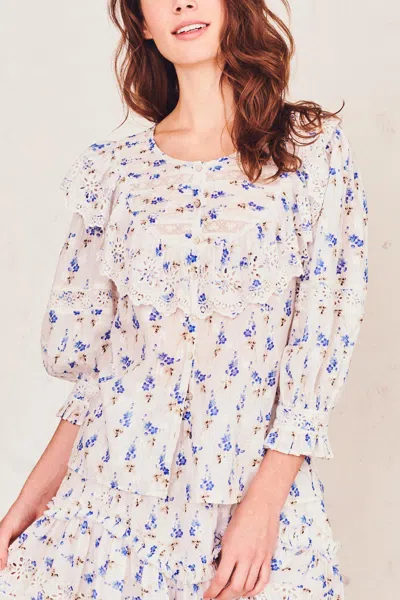 Loveshackfancy Canna Top Brilliant Blue In Multi