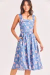 Loveshackfancy Carmine Dress Faded Denim In Blue