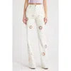 Loveshackfancy Carolette Eyelet Cutout Bootcut Jeans In Optic White