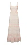 Loveshackfancy Carwen Paneled Organic Cotton Maxi Dress In Pink