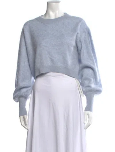 Pre-owned Loveshackfancy Cashmere Crew Neck Sweater In Blue