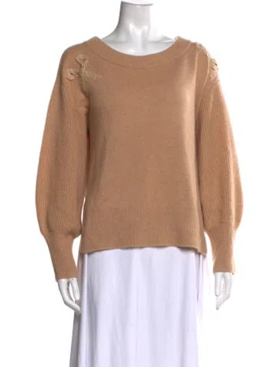 Pre-owned Loveshackfancy Cashmere Crew Neck Sweater In Neutral