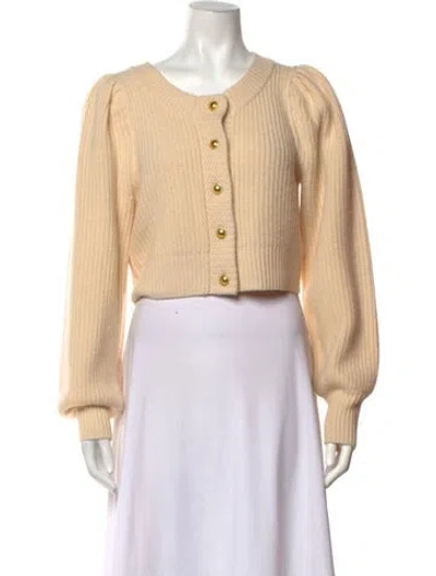 Pre-owned Loveshackfancy Cashmere Crew Neck Sweater In Neutrals