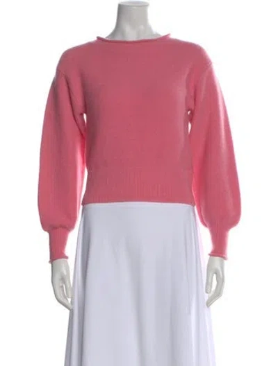 Pre-owned Loveshackfancy Cashmere Crew Neck Sweater In Pink