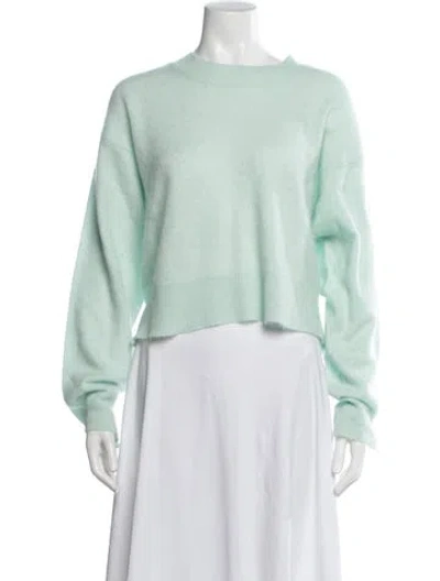Pre-owned Loveshackfancy Cashmere Crew Neck Sweater W/ Tags In Green