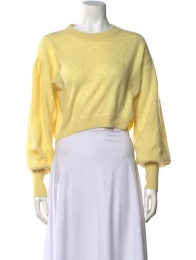 Pre-owned Loveshackfancy Cashmere Crew Neck Sweater In Yellow