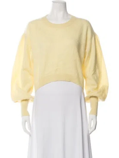 Pre-owned Loveshackfancy Cashmere Crew Neck Sweater In Yellow