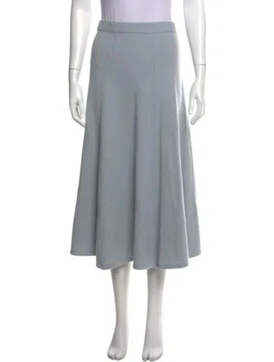 Pre-owned Loveshackfancy Cashmere Midi Length Skirt W/ Tags In Blue