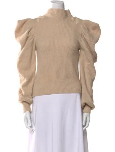 Pre-owned Loveshackfancy Cashmere Mock Neck Sweater In Neutral
